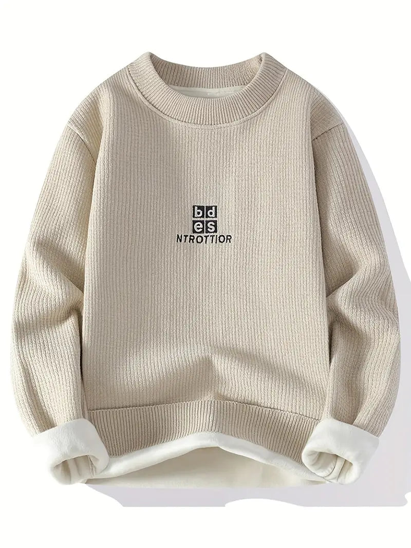 Clean Stitch Embroidered Sweater – Olive Green