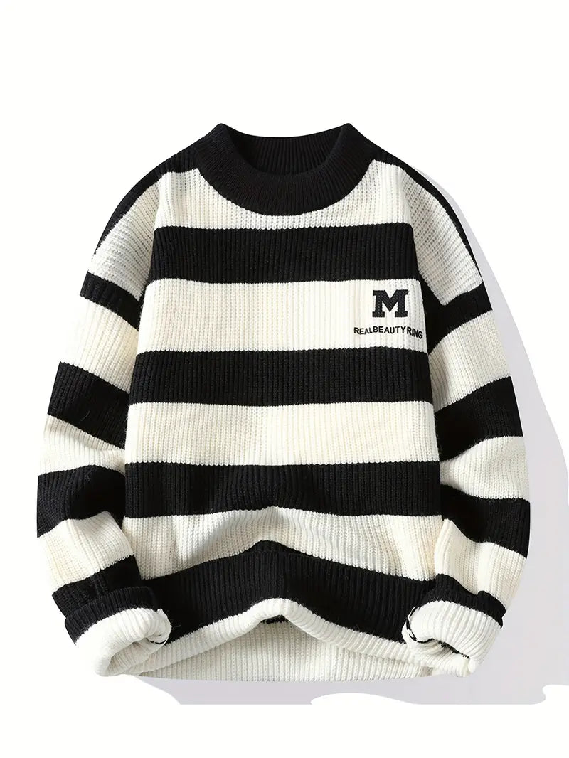 Blue Horizon Striped Pullover – Relaxed Fit