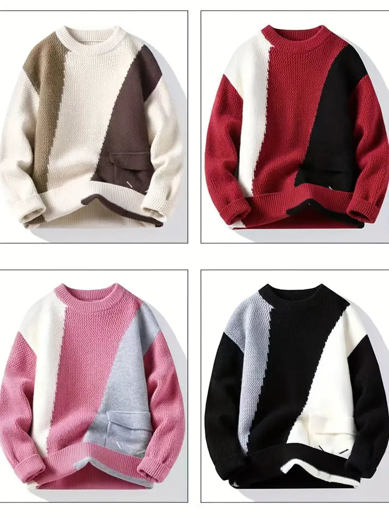 Soft Contrast Knit – Pink & Gray Edition