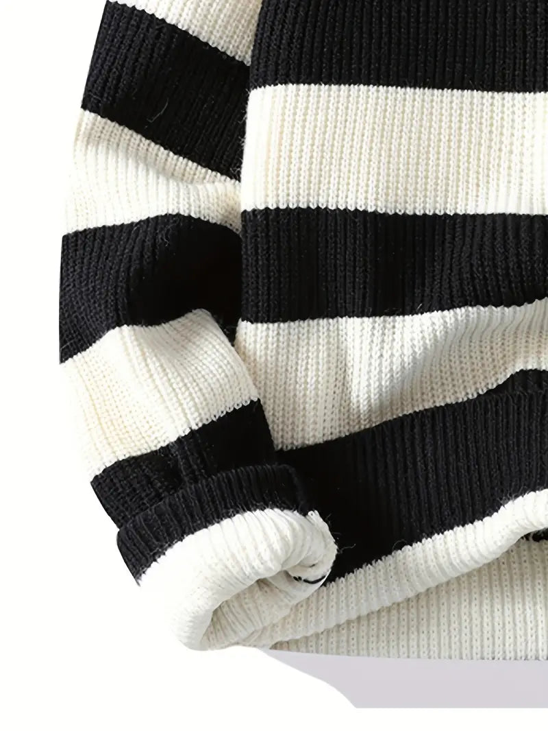 Blue Horizon Striped Pullover – Relaxed Fit